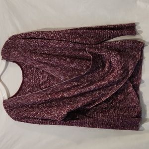 Maurices Large reversible long sleeve top, burgundy, white